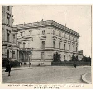 1910 Print American Embassy Berlin Gentleman Street Germany Building 