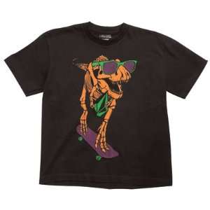 Volcom Skate Dino Youth T Shirt Youth X Large Black