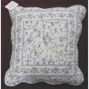SHABBY CHIC BLUE FLORAL 100% COTTON 18 FILLED CUSHION PILLOW