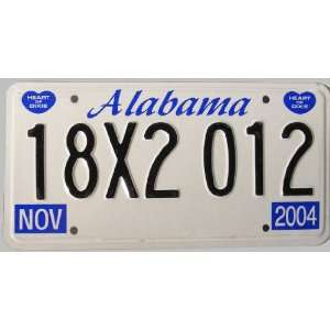 Alabama License Plate Heart of Dixie Black Numbers with Blue Graphics 