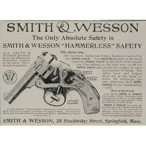  1906 Ad Smith & Wesson Hammerless Safety Revolver Gun 