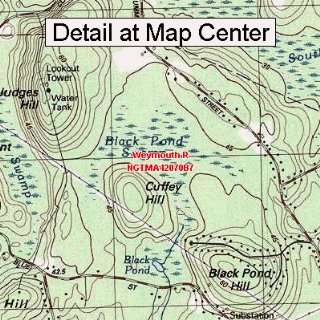 USGS Topographic Quadrangle Map   Weymouth R, Massachusetts (Folded 