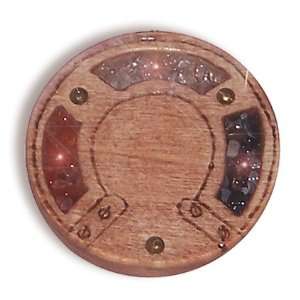  Magic Unique Gemstone and Wooden Amulet Lucky Horse Shoe 