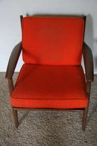   Modern LARSEN SELIG Style VIKO BAUMRITTER Walnut Lounge Chair  