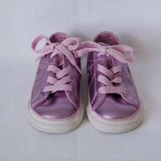 Converse One Star Girls Pink Purple Shiny Tennis Shoes size 6 Child 