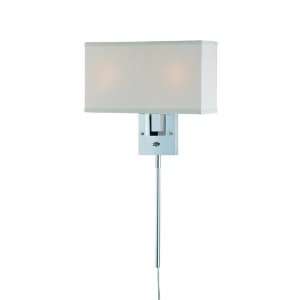Lite Source LS 16586C/WHT Serafino Wall Lamp, Chrome with White Fabric 