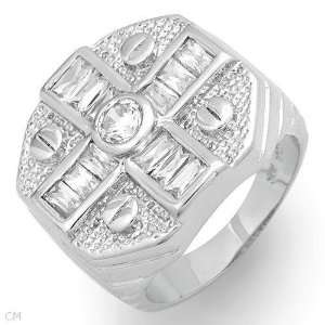 Elegant and Beautiful Gents Ring With 3.60ctw Cubic zirconia in 925 