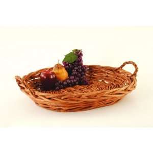  20 inch Oval Decoration Stained Craved Willow Fruits Tray 