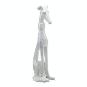  White Sitting Greyhound