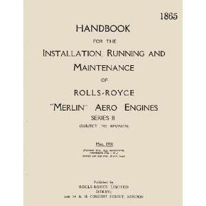  Rolls Royce Merlin II Aircraft Engine Maintenance Manual 