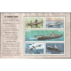   Stamps Submarines. Used Booklet Pane. Selvage 1. 