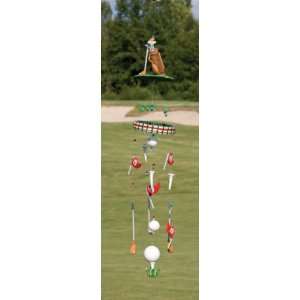  Golf Golfer Wind Chime Hanging Mobile Patio, Lawn 
