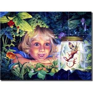  Fairy in a Jar by Bruce Eagle   Fantasy Ceramic Tile Mural 