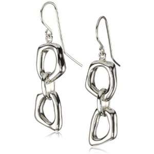 Zina Sterling Silver Sahara Collection Geometric Drop Earrings on Wire