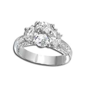   Ring Setting for 1.5 2 carat oval diamond size 3 ZIVA Jewels Jewelry
