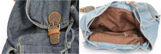 Women Girls Shopper Jeans Backpack School Bag Travel Sling Drawstring 