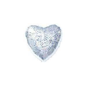  18 Silver Heart Pattern Dazzleloon   Mylar Balloon Foil 