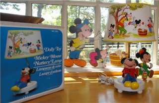 Vtg~Dolly Toy Co~Walt Disney~Mickey Mouse~Nursery~Child~Lamp~Pin ups 