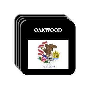 US State Flag   OAKWOOD, Illinois (IL) Set of 4 Mini Mousepad Coasters