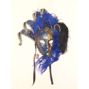  Blue Jolly Piuma Venetian Mask