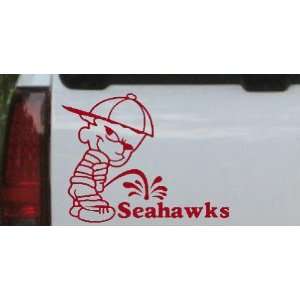Pee on Seahawks Car Window Wall Laptop Decal Sticker    Red 24in X 18 