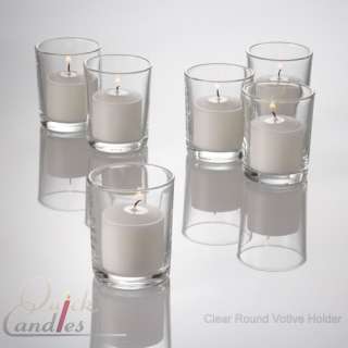 72 White Unscented Votive Candles & 72 Glass Holders  