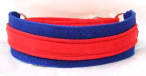 Martingale Italian Greyhound Dog Collar RED/ BLUE 8 11  