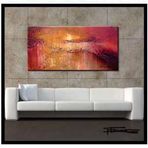   on canvas, Textured Abstract Painting 48 x 24 x 1.5