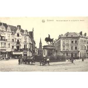  Postcard Leopold Monument and Church of St. Joseph   Ostende Belgium