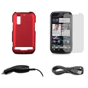  Motorola Photon 4G / MB855 Hard Plastic Rubber Case Red w 