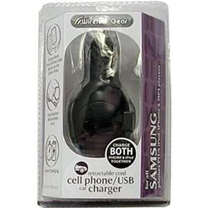   Samsung Retractable Cord Cell Phone USB Car Charger 