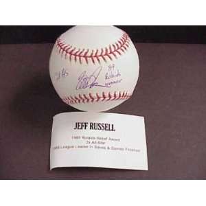   Jeff Russell Autographed Baseball   w TRI STAR COA