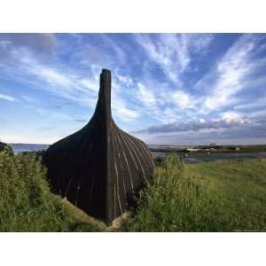 , Lindisfarne Viking Ship Turned Upside Down to Make a Work Shed 