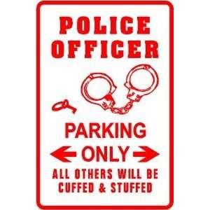  POLICE PARKING sign * street officer badge
