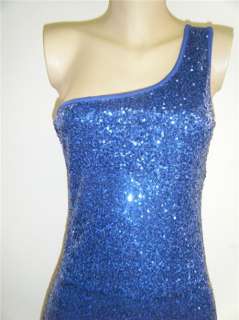   Sequined One Shoulder Party Evening Cocktail Mini Dress Small S  