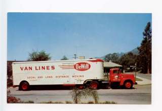 San Diego CA DeWitt Van Lines Tractor Trailer Postcard  