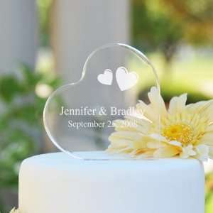  Personalized Acrylic Heart Cake Topper