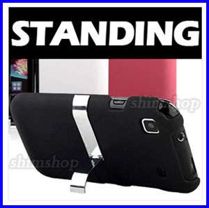 SAMSUNG GALAXY S I9000 MATTE BLACK KICK STAND HOLD HARD CASE COVER 