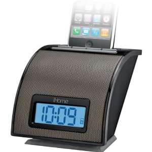  New Black Spacesaver Alarm Clock with iPod/iPhone Dock 