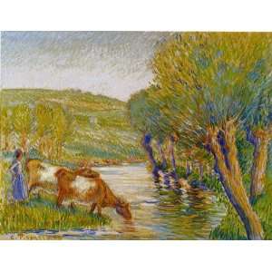  Oil Painting La Riviere aux Saules, Eragny Camille 