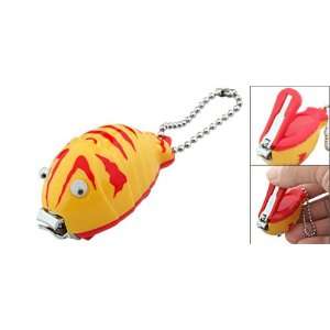   Yellow Fish Shaped Manicure Nail Clipper with Keychain Beauty