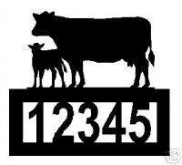 Custom Cow Calf Farm Dairy ADDRESS SIGN Steel Western  