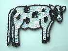 an44 sequin bead applique milk cow animal motif unique $ 3 50 time 