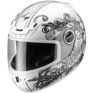  SCORPION EXO 400 Ann Pearl White Full Face Helmet (XL)and 