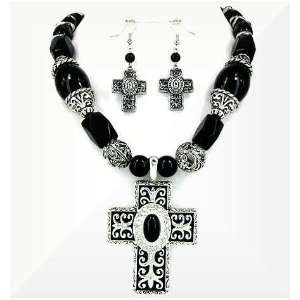  Necklace Set David Yurman Inspired Cross Black Onyx 