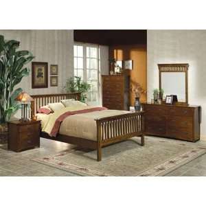  Mission Collection 6 Piece Walnut Finish Bedroom Set 