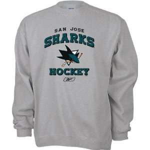  San Jose Sharks Stacked Logo Crewneck Fleece Sweatshirt 