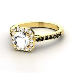  Adele Ring, Round Rock Crystal 14K Yellow Gold Ring with 