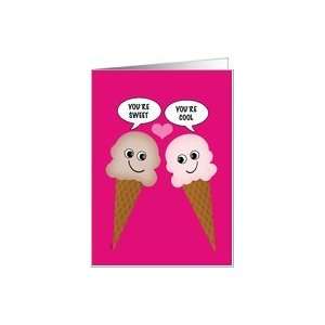  Valentines Day Ice Cream Funny Melting Love Card Health 