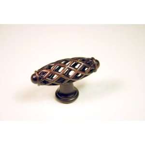  Oil Rubbed Bronze Cabinet Knob   Elegant Birdcage Design 